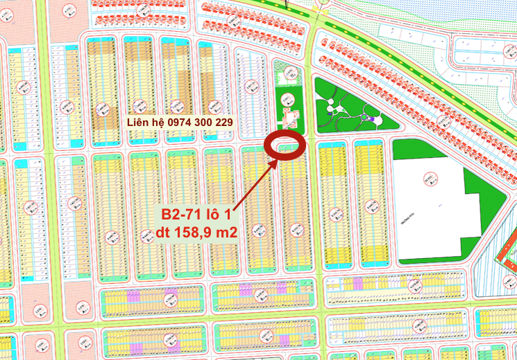 Bán lô số 1 B2-71 nam hoà xuân